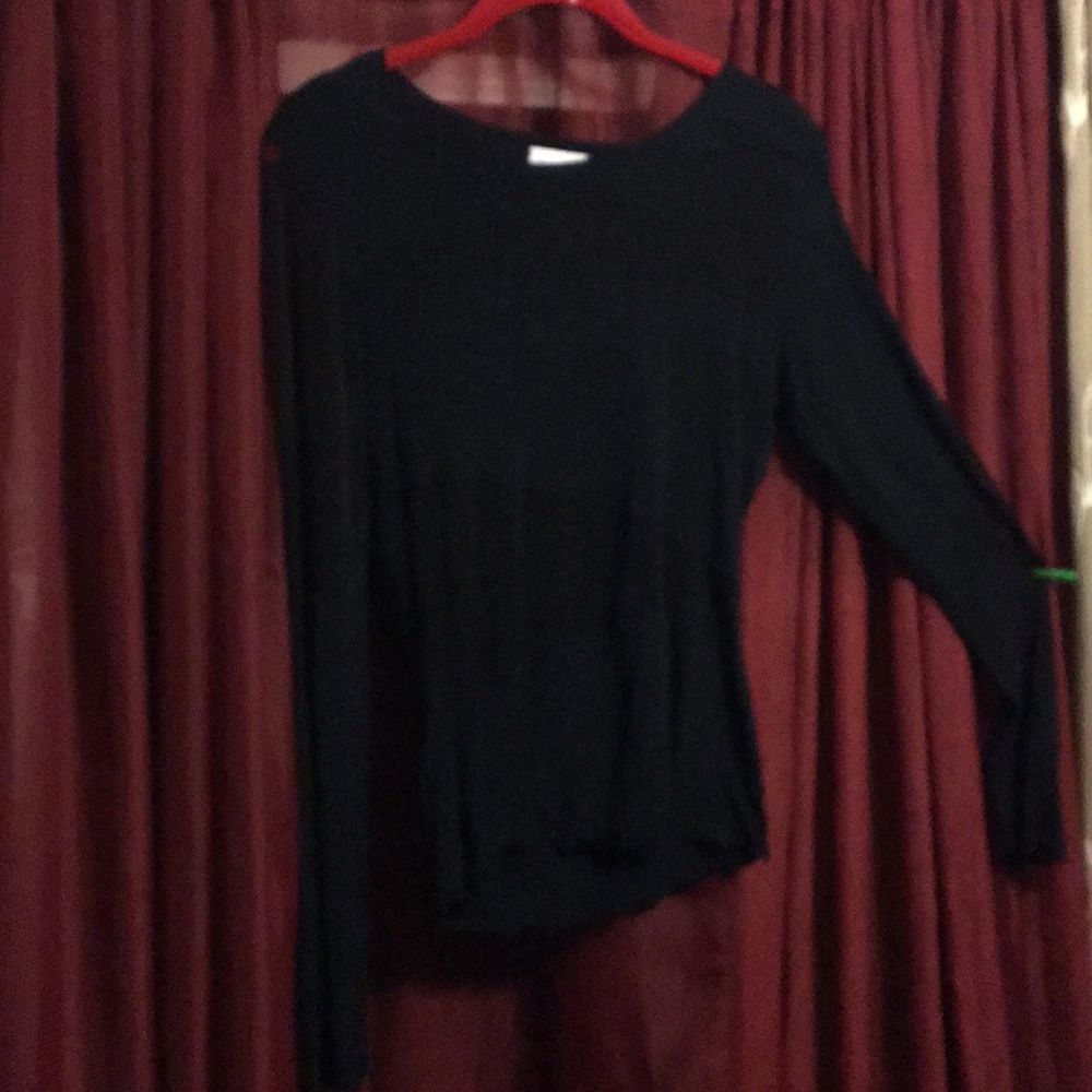 Longsleeve partly sheer cotton stretch